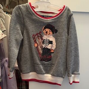 Polo by Ralph Lauren Kids Gray Sweatshirt with Bear and Sled Graphic